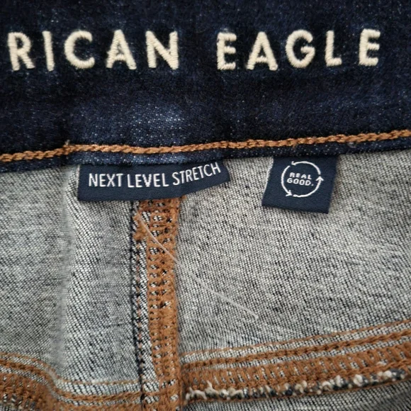 AEO || 12 Reg Dark Blue Kick Boot Super Stretch Denim Jeans - Picture 9 of 9